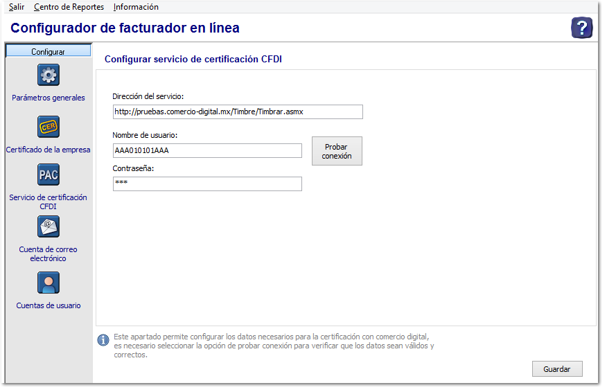 Servicio de certificación CFDI