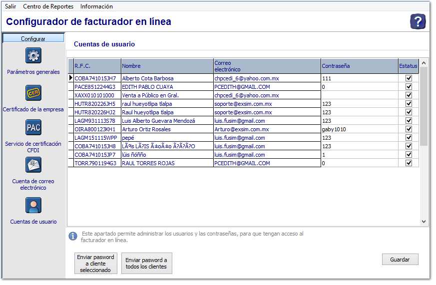 Cuentas de usuario